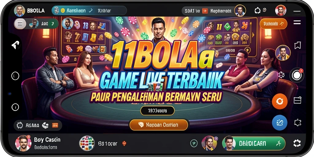 Screenshot gameplay Live Casino 11BOLA dengan dealer dan pemain aktif.