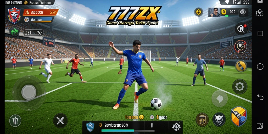 Tampilan gameplay seru dalam 777ZX dengan aksi olahraga yang mendebarkan.
