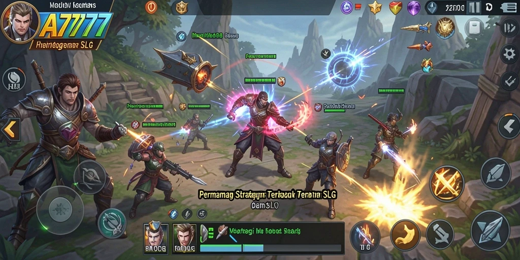 Tampilan gameplay A7777 yang menonjolkan strategi epik dan pembangunan kerajaan.