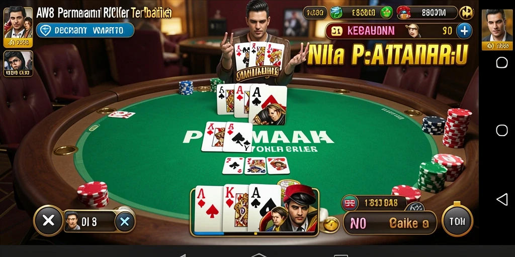 Screenshot gameplay poker yang menarik dan interaktif di AW8.