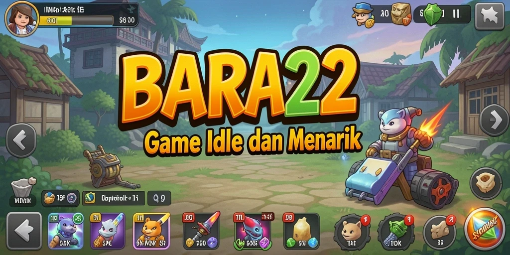 Tampilan gameplay seru BARA22 dengan elemen Idle yang menarik.