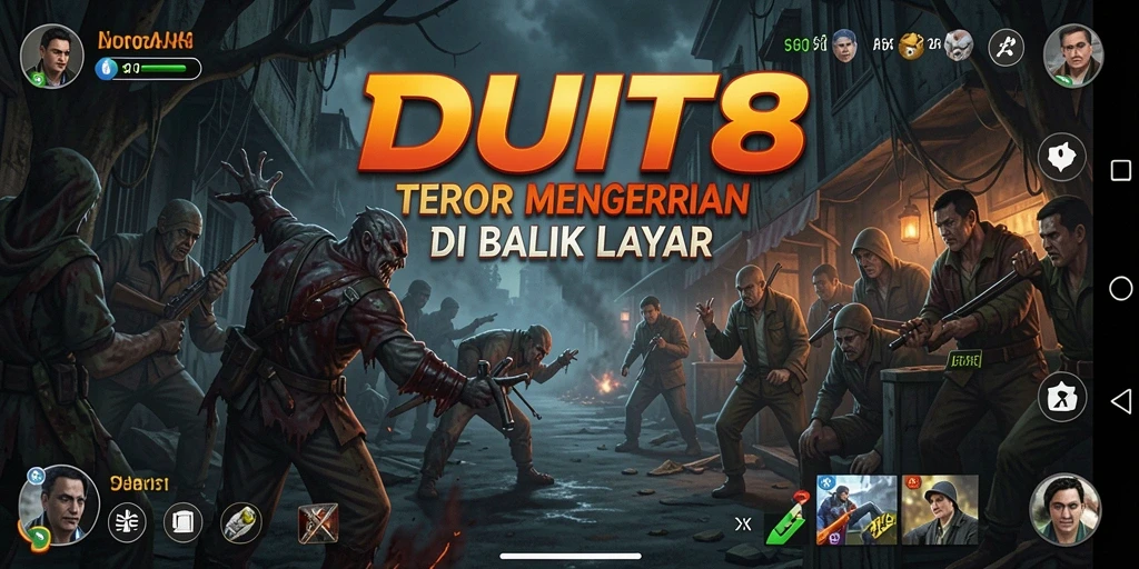 Screenshot gameplay DUIT8 menampilkan suasana seram dan mencekam.