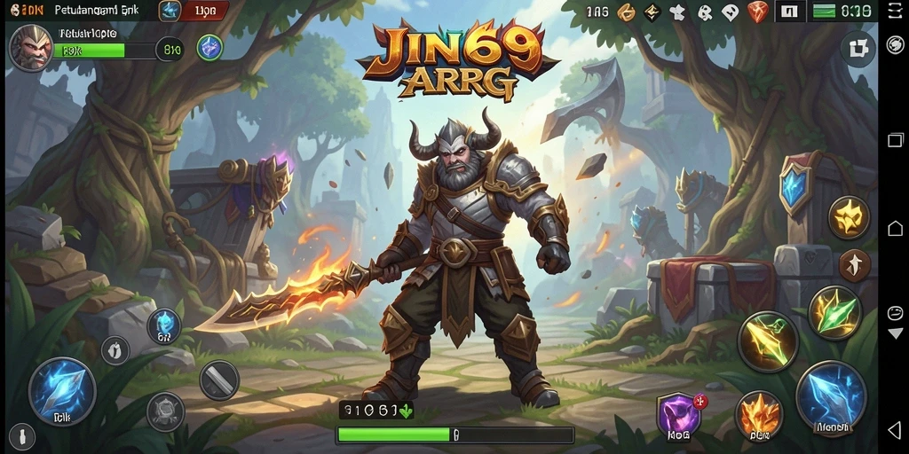 Screenshot gameplay JIN69 menampilkan pertarungan seru dan eksplorasi dunia fantasi.