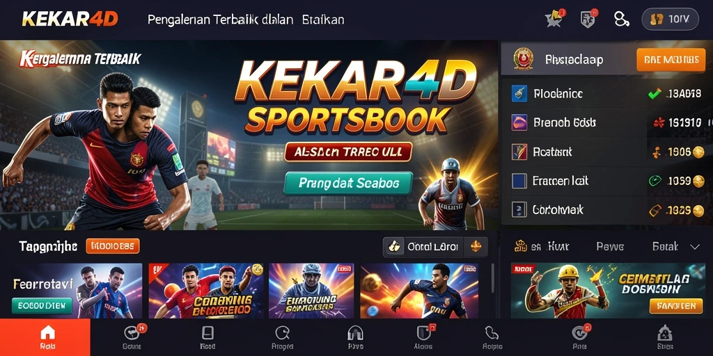 Tampilan utama KEKAR4D dengan berbagai olahraga untuk taruhan.