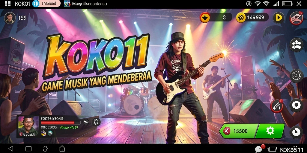 Screenshot gameplay KOKO11 menampilkan interaksi seru dengan musik.