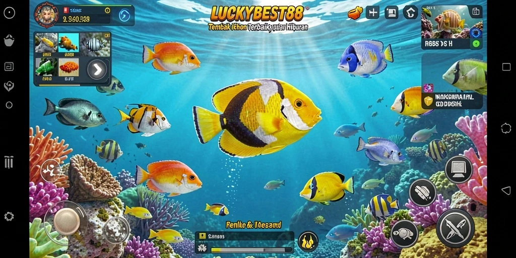 Tampilan gameplay seru Tembak Ikan LUCKYBEST88.
