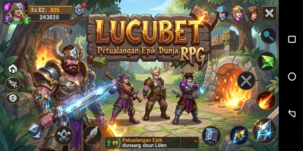 Tangkapan layar utama <strong>LUCUBET</strong> menunjukkan pertempuran seru dalam dunia RPG.