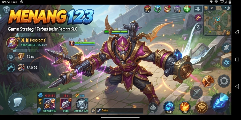 Tampilan gameplay MENANG123 saat membangun kerajaan dan berperang.