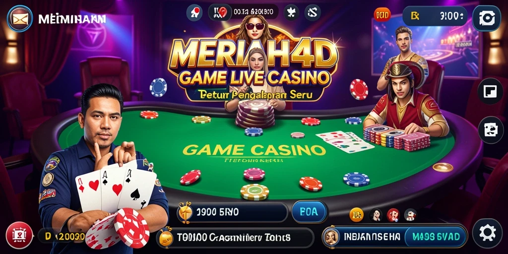 Tampilan gameplay Live Casino MERIAH4D dengan dealer profesional.