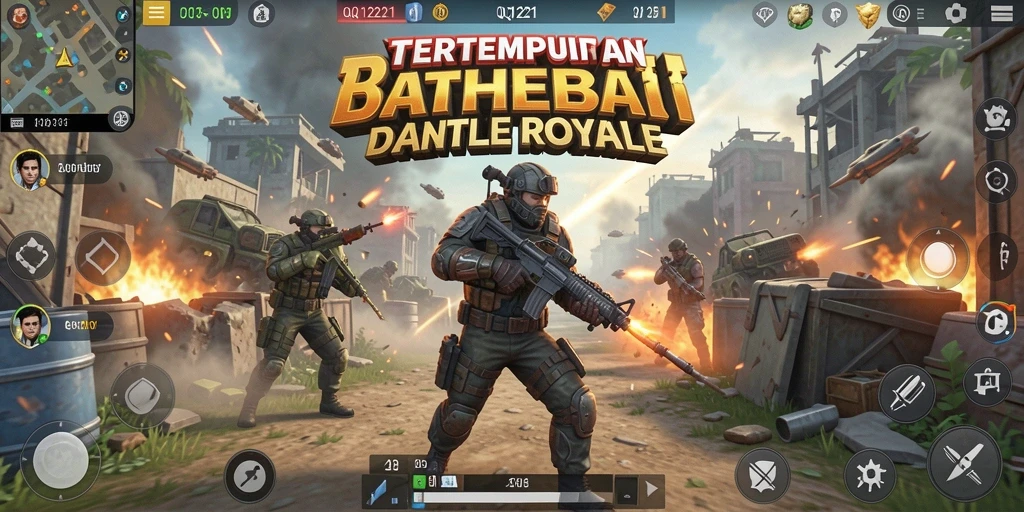 Gameplay intens di arena Battle Royale QQ1221.