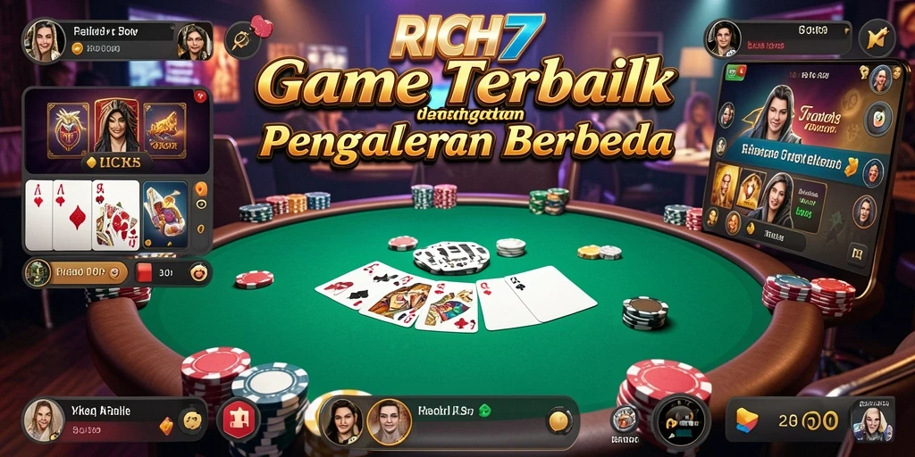 Screenshot RICH7 menampilkan aksi seru permainan Poker.