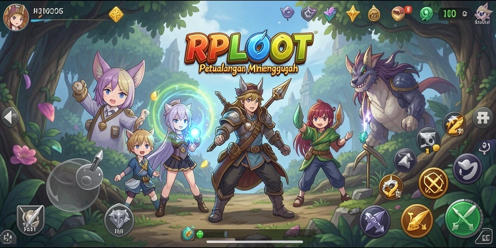 Tampilan gameplay RPLOOT yang penuh warna dan menarik.