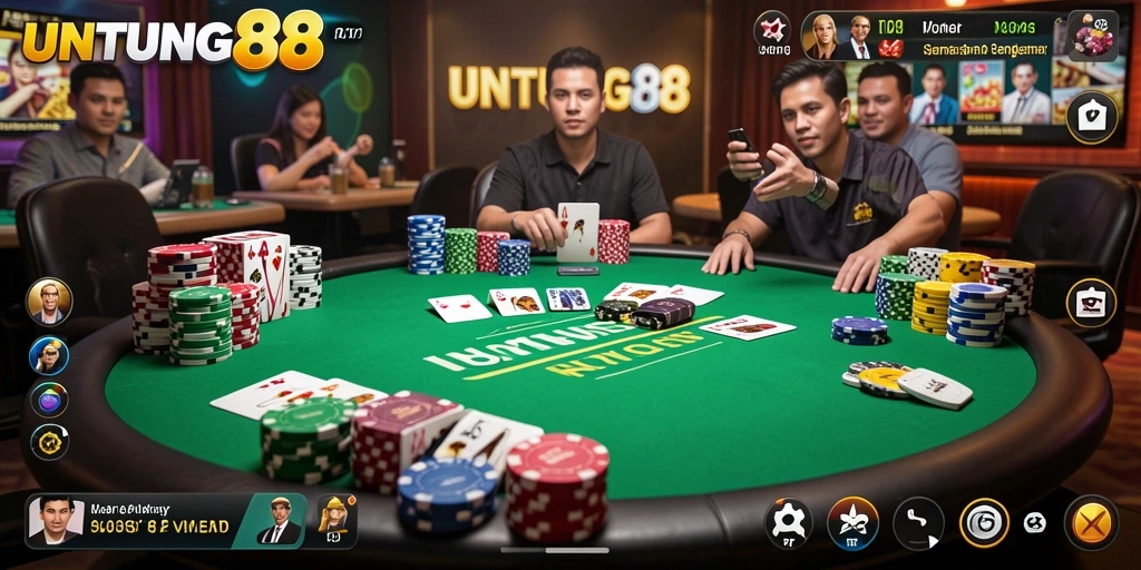 Screenshot UNTUNG88 menampilkan gameplay poker yang mengasyikkan.