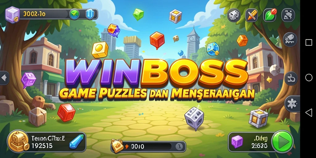 Screenshot WINBOSS menampilkan gameplay Puzzle yang menarik dan penuh warna.